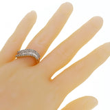 10k Yellow & White Gold 1/2ctw Brilliant Cut Diamond Wave Band Ring Size 7