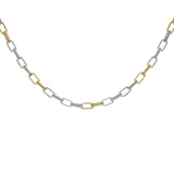 14k Two Tone Gold Solid Square Link Chain Necklace 22" 5.6mm 45.4 grams