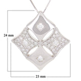 18k White Gold 0.52ctw Diamond Medeival Shield Pendant Necklace 18"