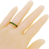 14K Yellow Gold Shiny Enamel Textured Light Weight Band Ring