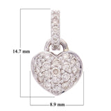 18k White Gold Aaron Basha Small Pave Diamond Heart Charm Pendant