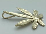 14k Yellow Gold Diamond Cut Marijuana Leaves Leaf Weed Charm Pendant 2.2 grams