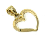 14k Yellow Gold High Polished Open Heart Classic Charm Pendant 1.4 grams