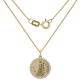 14k Yellow Gold Diamond Zodiac Sign Virgo Pendant Necklace 18"