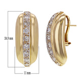 14k Yellow Gold Diamond Dome Scalloped Shell Huggie Earrings