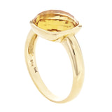 14k Yellow Gold Dome Solitaire Contemporary Ring Size 7