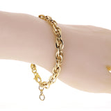 Italian 14k Yellow Gold Hollow Oval Link Bracelet 8.25" 7.5mm 6.6 grams