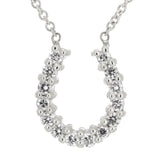 14k White Gold 0.40ctw Diamond Lucky Horseshoe Pendant Necklace