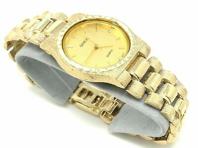 Men's 10k Yellow Gold Watch Link Band Geneve Wrist Watch 6.5