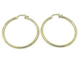 14k Yellow Gold Hollow Hoop Loop Round Earrings 1.5" 2.25mm 2.8 grams