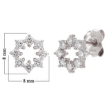 14k White Gold 0.41ctw Diamond Starburst Stud Earrings