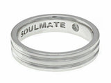 Men's 14k White Gold 5.3mm Wedding Band Ring with Diamond Size 10- 7.8 grams