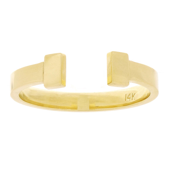 14k Yellow Gold Split Bar Fashion Ring Size 8 - 4.9mm 3.1 grams