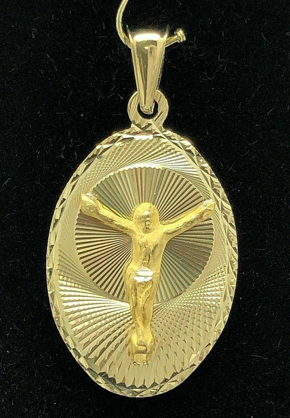 14k Gold Lady Guadalupe Mother Mary & Jesus Christ Crucifix REVERSIBLE Pendant