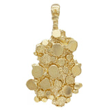 10k Yellow Gold Solid Free Form Nugget Charm Pendant 1.75" 7.5 grams