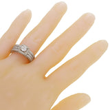 14k White Gold 1.95ctw Diamond Pave Matching Engagement & Ring Guard Bridal Set