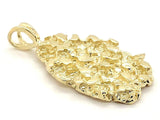 10k Yellow Gold Free Form Nugget Charm Pendant 1.6" 10 grams
