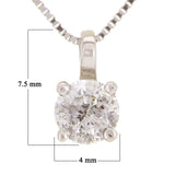 14k White Gold 0.34ctw Brilliant Diamond Solitaire Pendant Necklace 18"