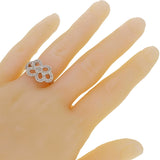 18k White Gold 0.32ctw Diamond Pave Encrusted Flower Ring Size 6.5