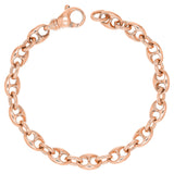 14k Rose Gold Solid Puffy Mariner Gucci Link Chain Bracelet 7" 7.5mm 21.7grams