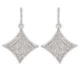 10k White Gold 0.75ctw Diamond Pave Geometric Dangle Earrings