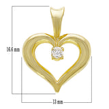 10k Yellow Gold 0.03ctw Diamond Heart Petite Pendant