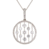18k White Gold 0.65ctw Diamond Drip Circle Pendant Necklace