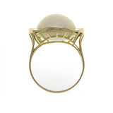 14k Yellow Gold 0.03ctw Diamond & 13mm Mabe Pearl Circle Ring Size 7