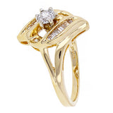 14k Yellow Gold 1/2ctw Diamond Baguette Channel Open Ribbon Engagement Ring Sz 7