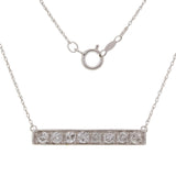 14k White Gold 0.75ctw Diamond Floating Bar Pendant Layer Necklace
