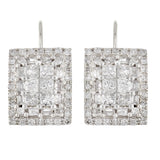 14k White Gold 1.05ctw Diamond Rectangle Earrings
