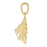 14k Yellow Gold 3D Lion Head Charm Pendant 1.1" 4 grams