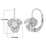 14k White Gold 0.32ctw Diamond Flower Drop Earrings