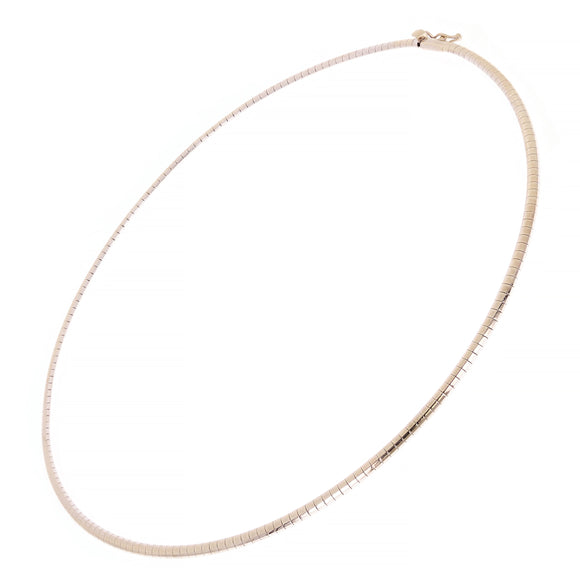 Women's Italian 14k White Gold Omega Necklace Choker 17