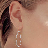 14k Rose Gold 0.65ctw Diamond Dangle Cloud Hoop Earrings