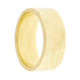 14k Yellow Gold Hammered Ring Band 8.4mm Size 8 - 9.3 grams
