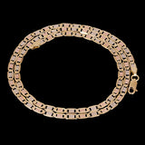 14k Tri Color Gold Pave Valentino Mariner Link Chain Necklace 18" 3.3mm 9.3grams