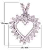 14k White Gold 0.25ctw Natural Round Diamond Small Open Heart Charm Pendant