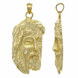 10k Yellow Gold Crown with Thorns Jesus Christ Face Religious Charm Pendant 4.8g