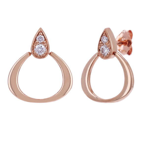 14k Rose Gold 0.23ctw Diamond Pear-Shaped Tear Drop Earrings