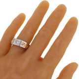 Men's 14k White & Rose Gold 0.42ctw Diamond Textured Brushed Ring Size 10