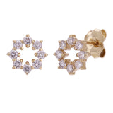 14k Yellow Gold 0.41ctw Diamond Starburst Stud Earrings