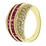 14k Yellow Gold 0.45ctw Ruby & Diamond Pave Ring Size 5.5