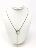 18k White Gold Diamond Heart Charm Pendant Necklace Adjustable 18" -20" 9.6g