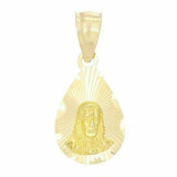 14k Yellow Gold Sacred Heart of Jesus Christ Face Pendant Pear Shape Charm 1.1g