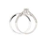 14k White Gold 0.80ctw Brilliant Diamond Matching Engagement & Wedding Ring Set