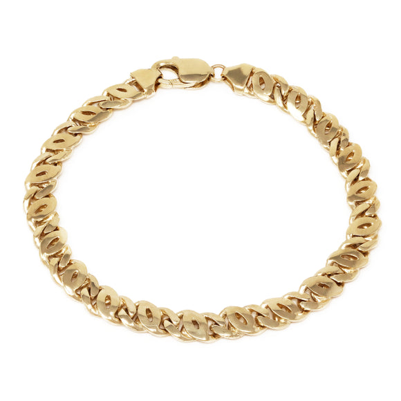 14k Yellow Gold Solid Handmade Link Chain Bracelet 9.25