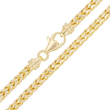 Men's Solid 14k Yellow Gold Franco Chain Necklace 22" 3.25mm 30.5 grams