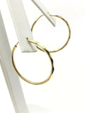 14k Yellow Gold Diamond Cut Round Endless Hoop Earrings 1" 1.5mm 1.7 grams