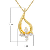 14k Yellow Gold 0.10ctw Diamond Petite Cross Pendant Necklace